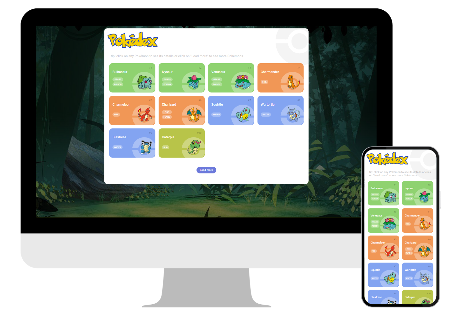 Pokedex project screenshot